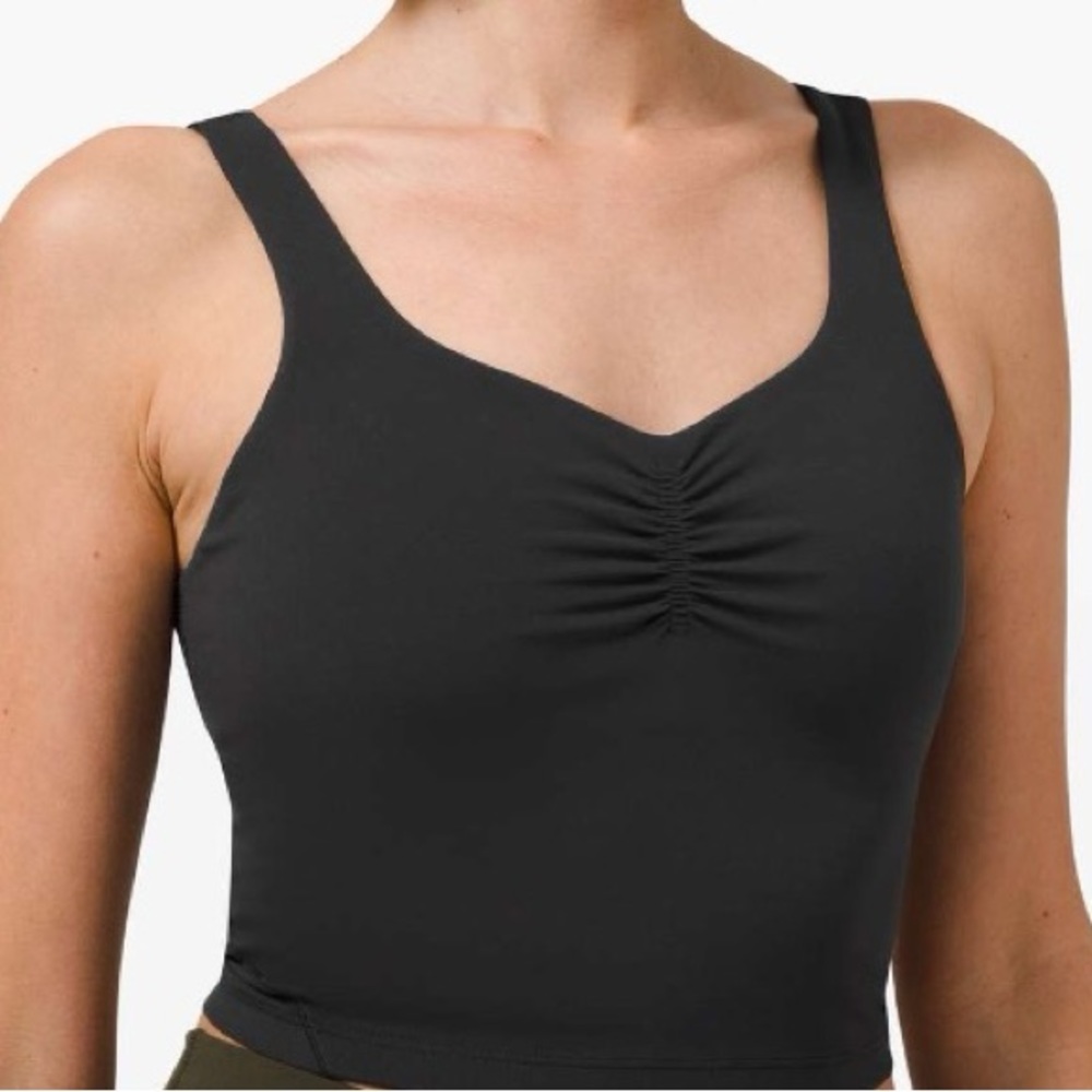 lululemon athletica Black Ruched Front Tank Top